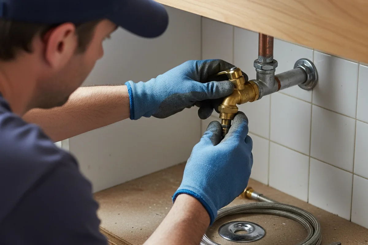 Shutoff valve and fitting work during Burst Pipe Repair in Buttonwillow